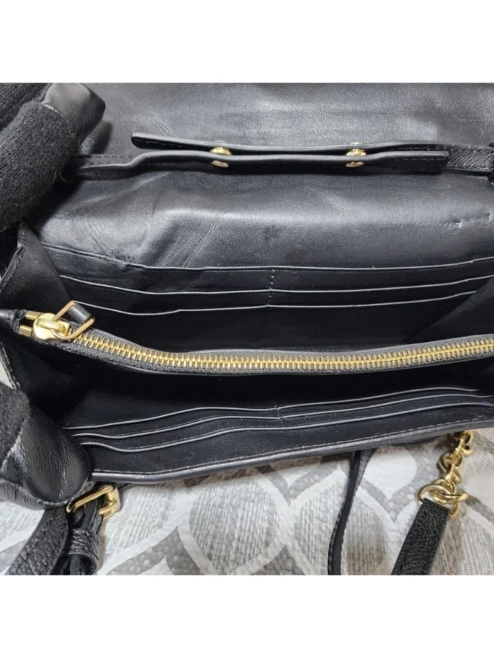 Authentic Burberry Black Soft Grain Leather Henley Wallet on Chain Bag